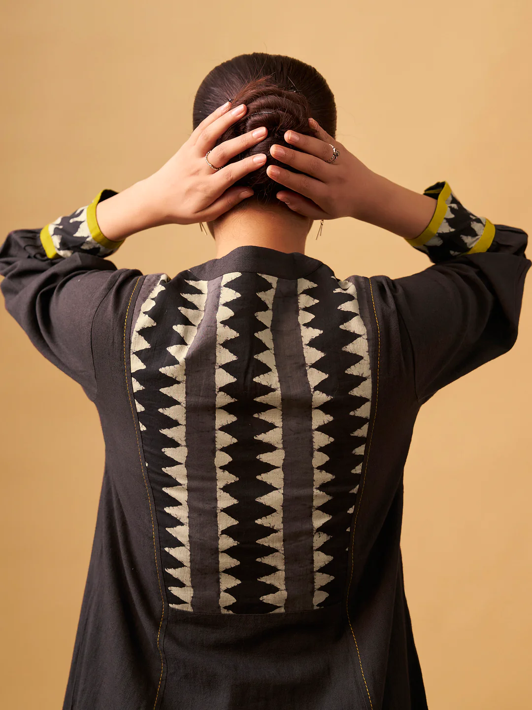 Coffee Embroidered Cotton Kurta Set with Printed Dupatta - Image 6