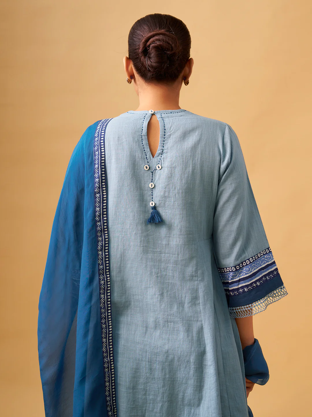 Elegant Cotton Kurta Set with Fine Embroidery - Image 7