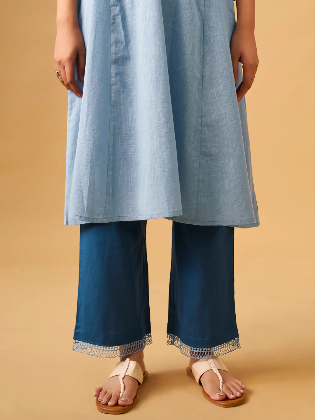 Elegant Cotton Kurta Set with Fine Embroidery - Image 8