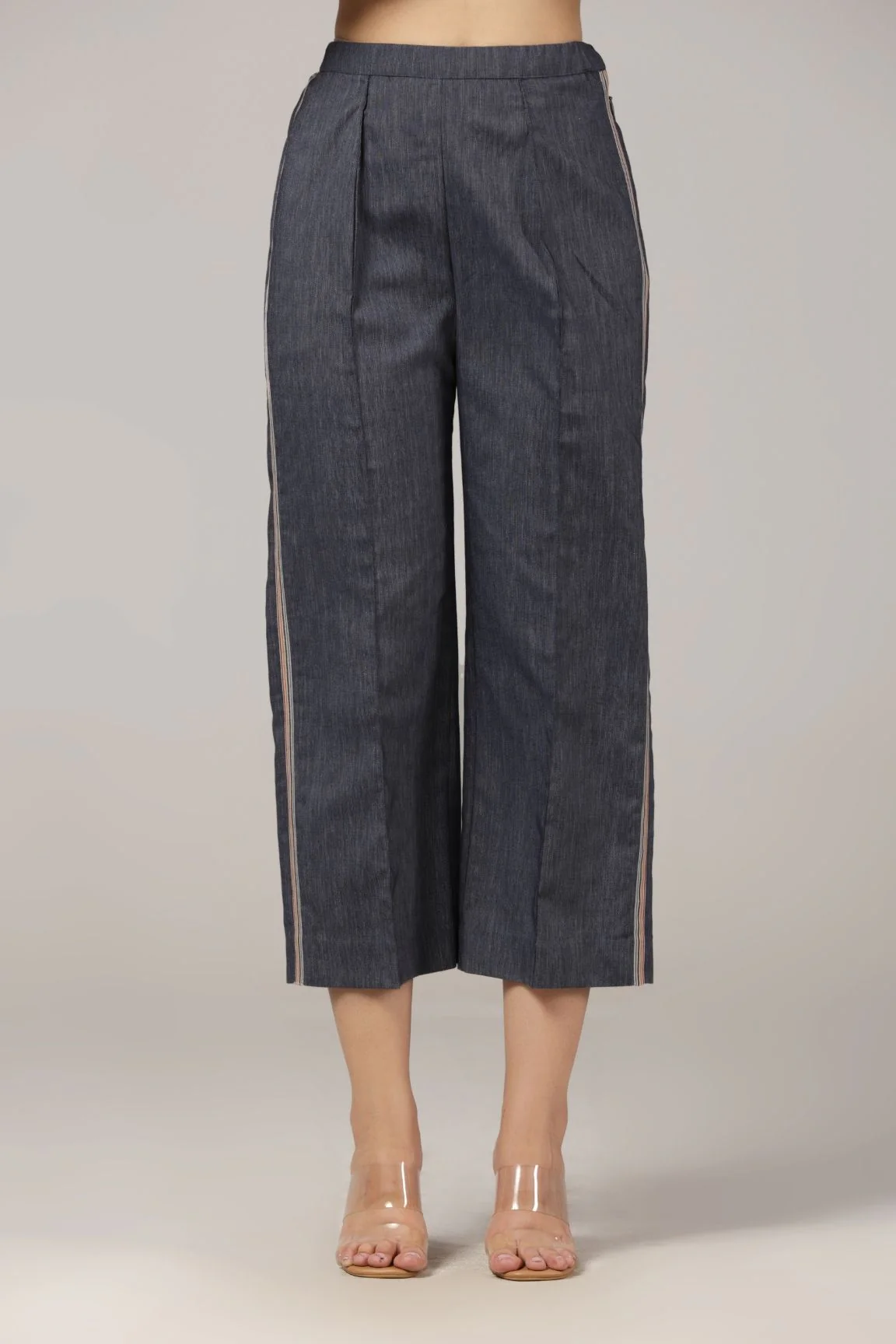 Grey-Blue Ikkat Co-ord Set - Image 4