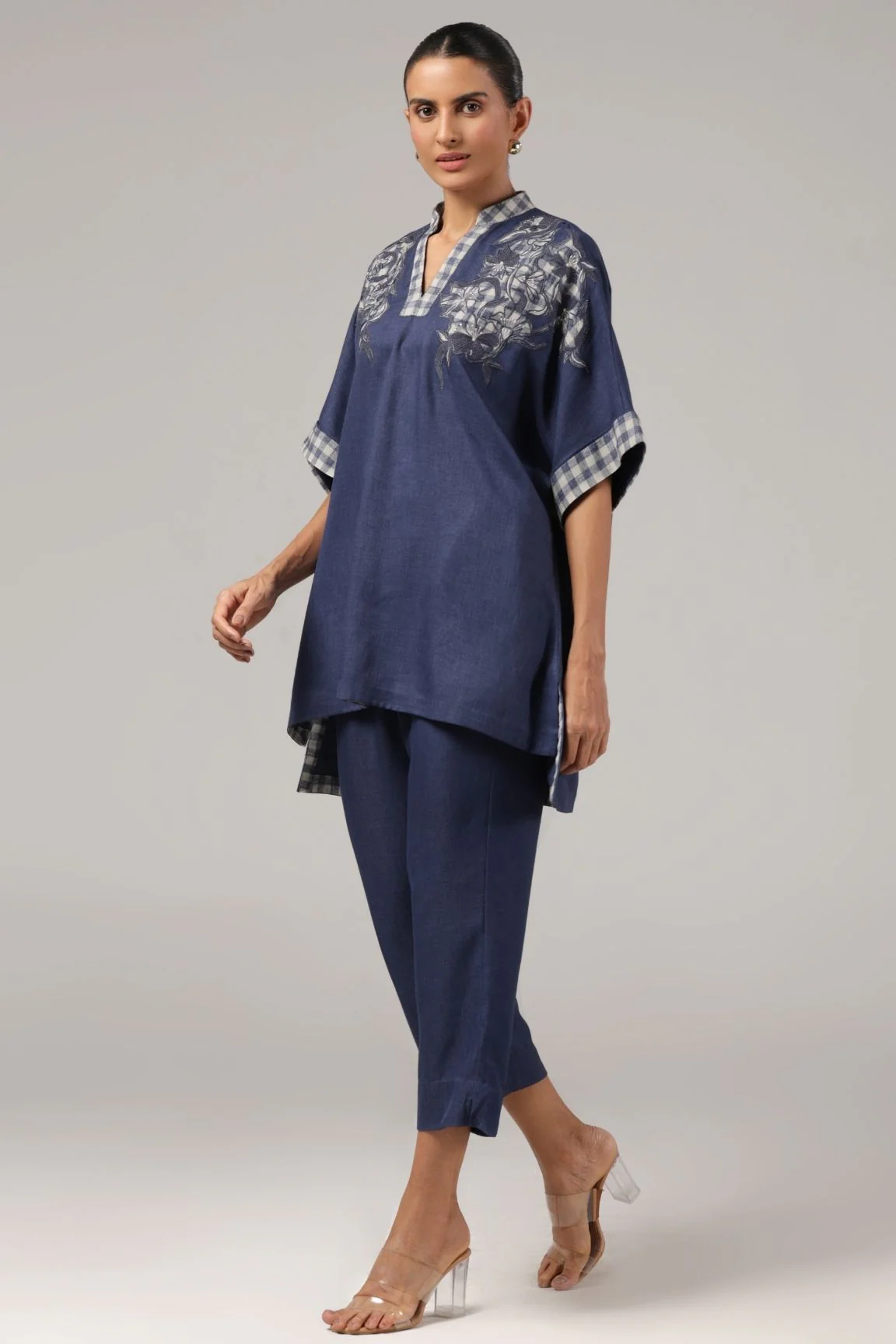 Indigo Embroidered Co-ord Set - Image 4