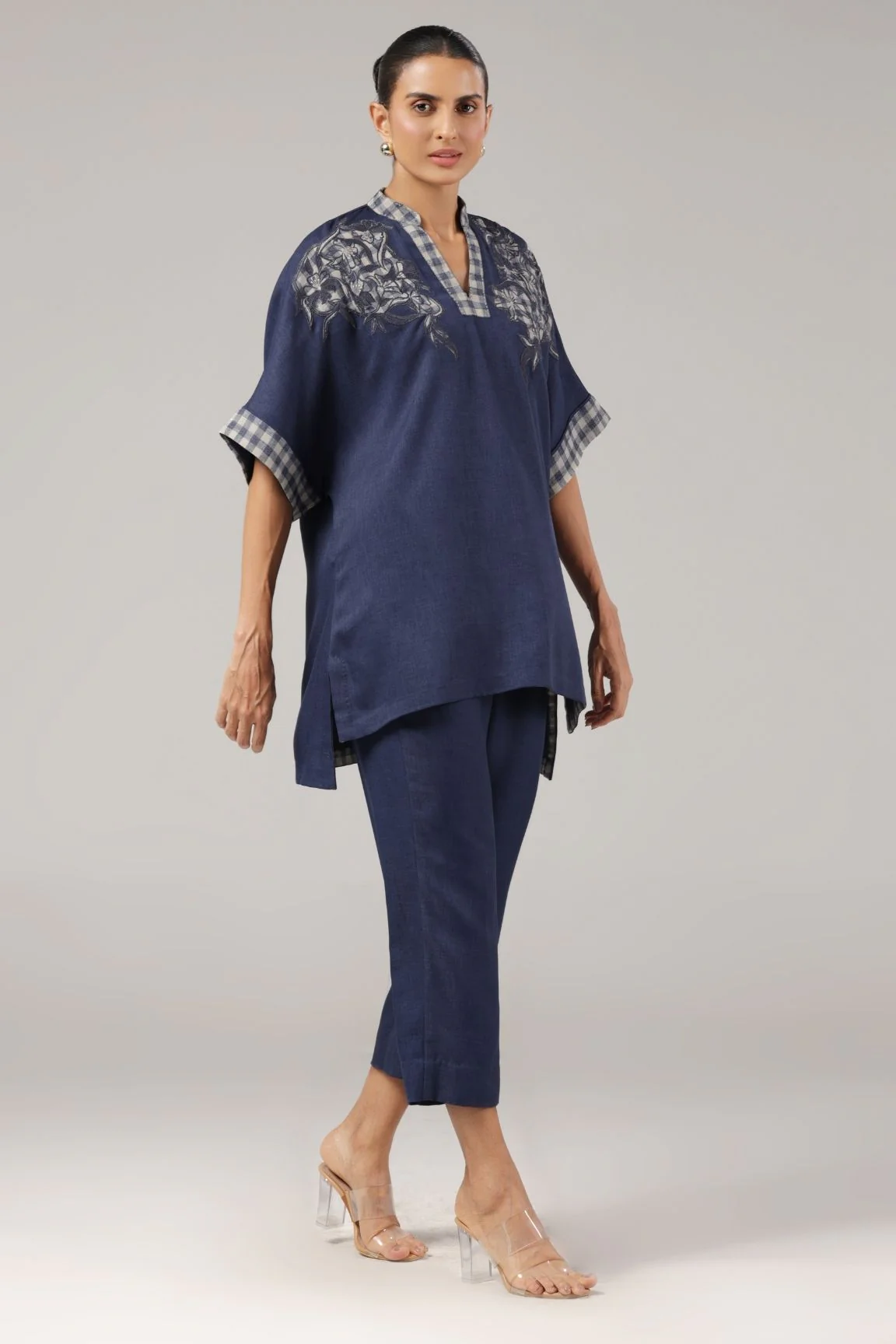Indigo Embroidered Co-ord Set - Image 5