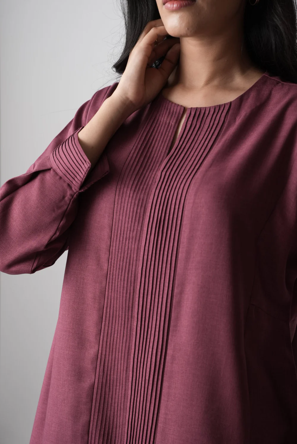 Magenta Pintuck Kurta Set - Image 5