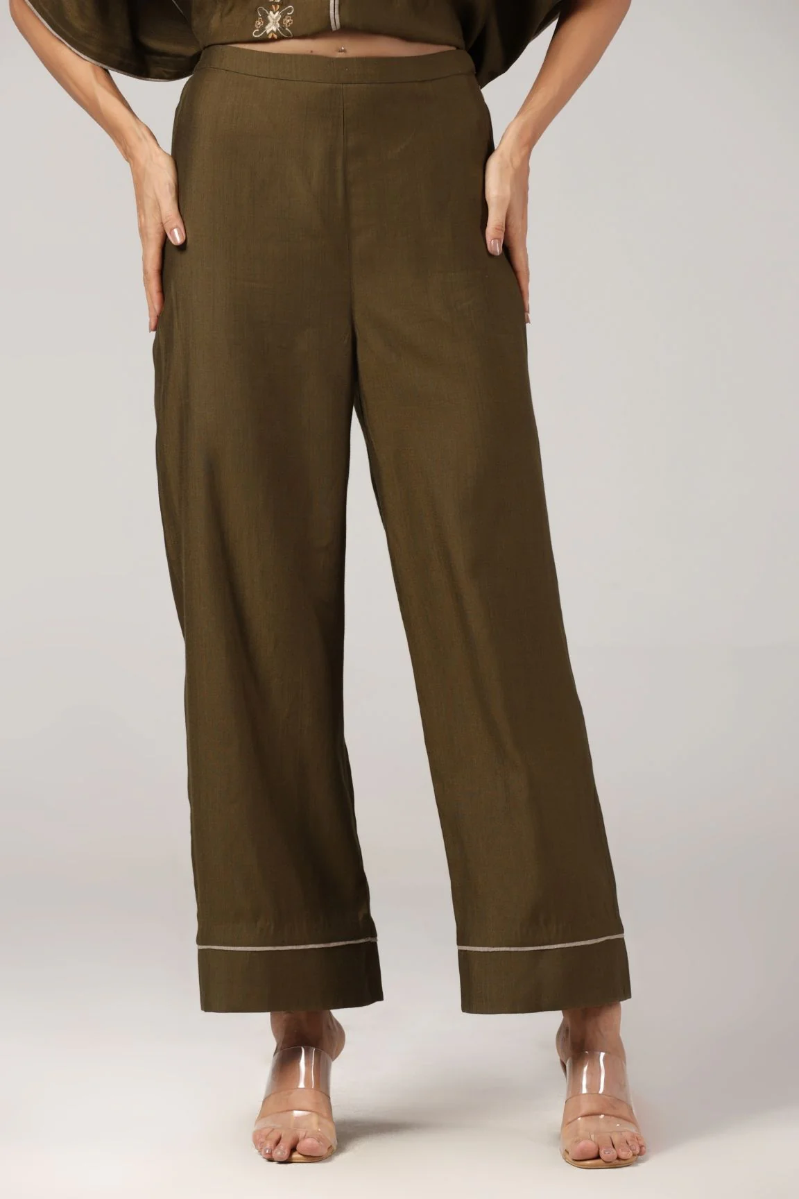 Olive Embroidered Co-ord Set - Image 7