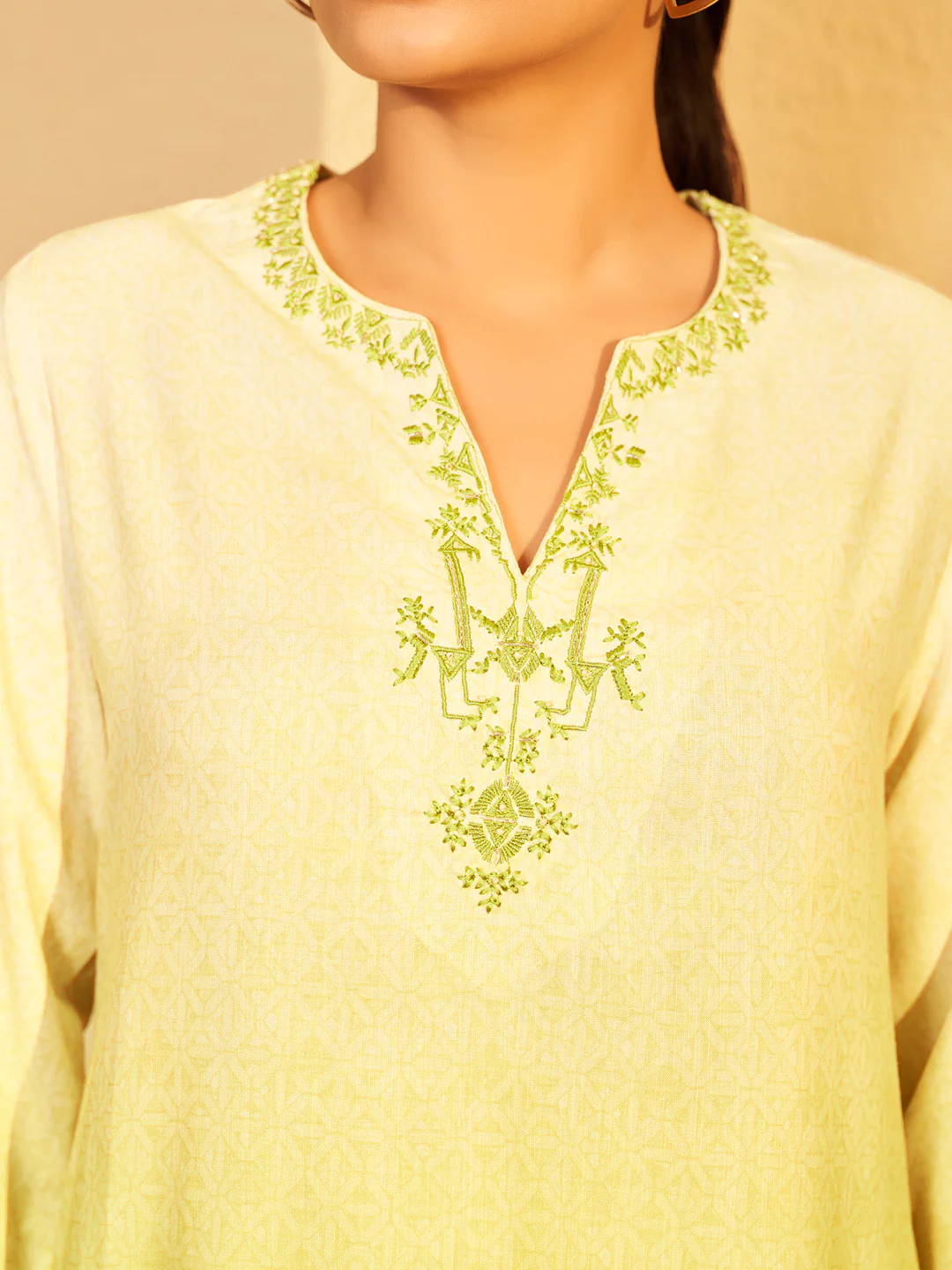 Yellow Ombre Embroidered Kurta Set - Image 6
